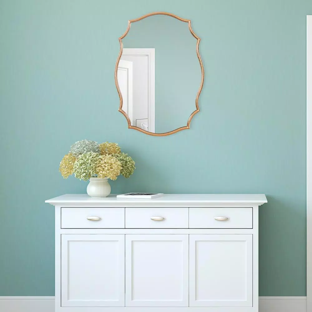 Pinnacle Art Deco Ornate Gold Scalloped Accent Mirror - 35.75 in. H x 26.25 in. W