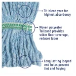 Boardwalk Super Loop Medium Wet Mop Head, 4-Ply Cotton/Synthetic Yarn, Blue, 12/Carton thumbnail 4