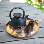 Achla Designs 12.5 in. Round Copper Plated Stainless Steel Decorative Serving Tray thumbnail 8