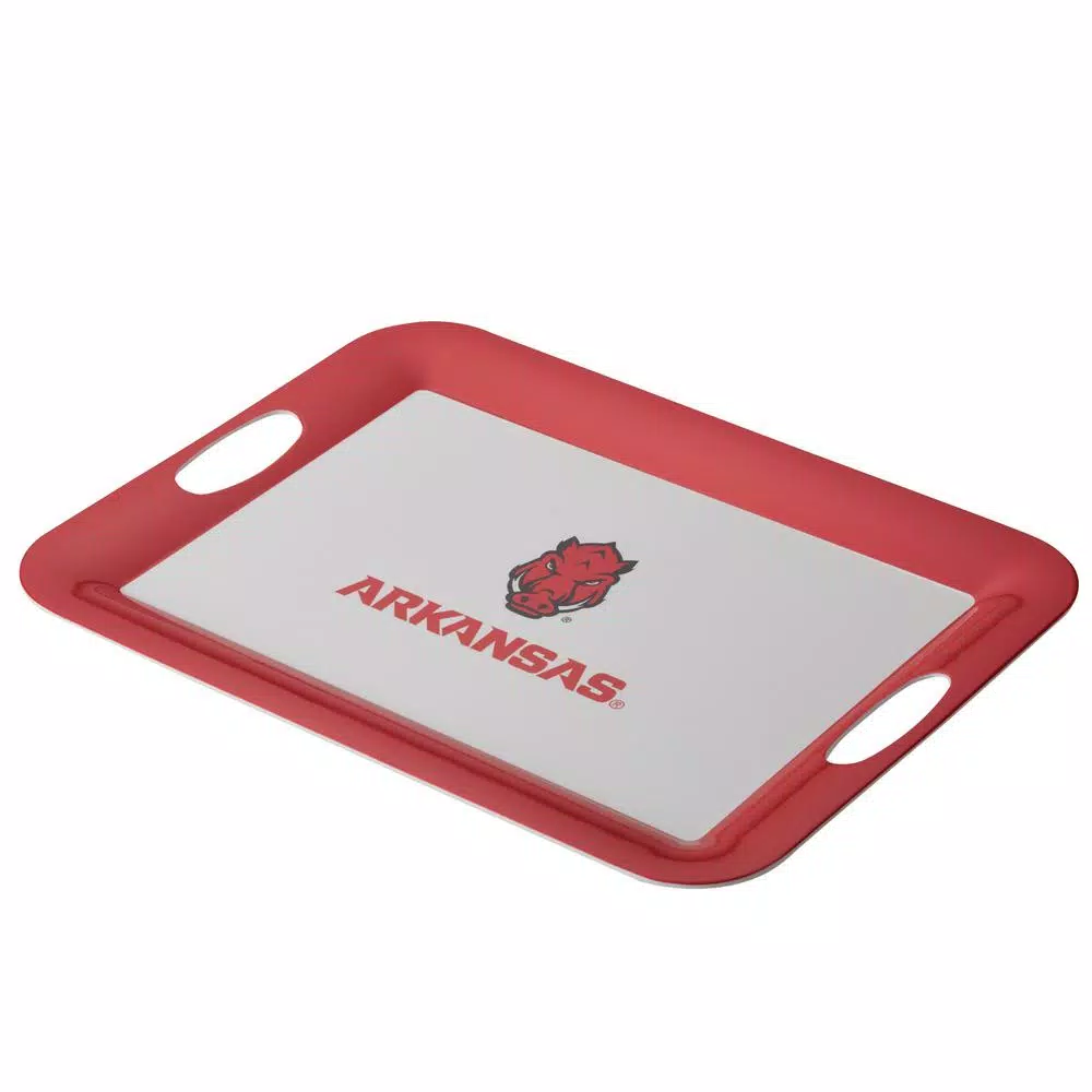 Unbranded University of Arkansas Razorbacks Serve 'n Score Party Platter, 16 x 12.5-Inch, White Melamine