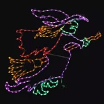 Haunted Hill Farm 48 in. Wicked Witch on a Broom LED Halloween Indoor/Outdoor Light thumbnail 1