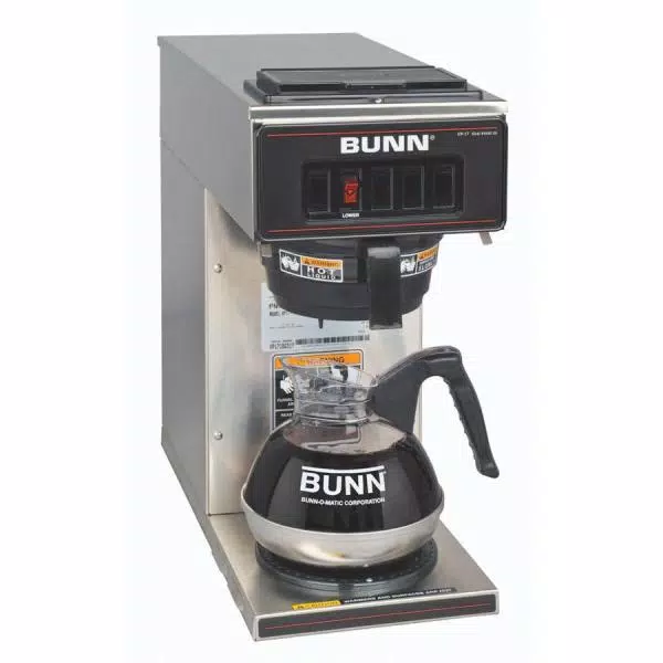 BUNN VP17-1SS 12-Cup Commercial Pourover Coffee Brewer with Warmer, Stainless Steel