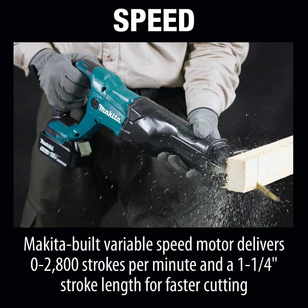 Makita 18V LXT Lithium-Ion Cordless Reciprocating Saw Kit with 5.0Ah Batteries and Charger
