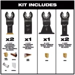 Milwaukee OPEN-LOK 6-Piece Universal Fit Oscillating Multi-Tool Blade Kit thumbnail 3
