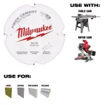 Milwaukee 7-1/4 in. PCD Tipped Fiber Cement Circular Saw Blade, 4-Tooth thumbnail 1