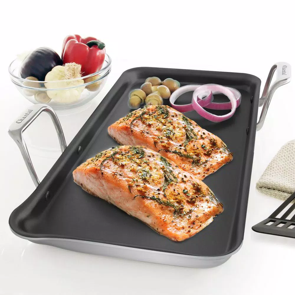 Chantal 21 Supreme 19 in. Ceramic Nonstick Tri-Ply Stainless Steel Griddle
