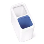 simplehuman 20L Slim Open Dual Compartment Recycling Trash Can, White Steel thumbnail 3