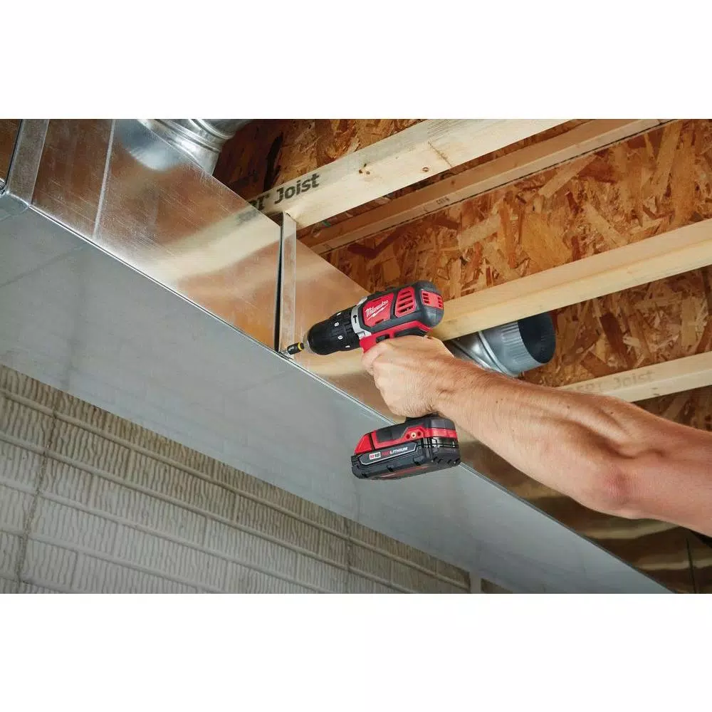 Milwaukee M18 Compact 1/2 in. Hammer Drill Driver Kit with (2) 1.5Ah Batteries, Charger, and Hard Case