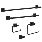 Franklin Brass Maxted 24 in. Single Towel Bar, Matte Black Modern Wall Mounted Bathroom Hardware thumbnail 6
