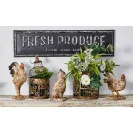 LITTON LANE Fresh Produce From Local Farm Iron Decorative Sign - Rustic Farmhouse Wall Decor thumbnail 1
