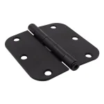 Everbilt 3-1/2 in. x 5/8 in. Radius Matte Black Smooth Action Butt Door Hinge, 3-Pack thumbnail 3