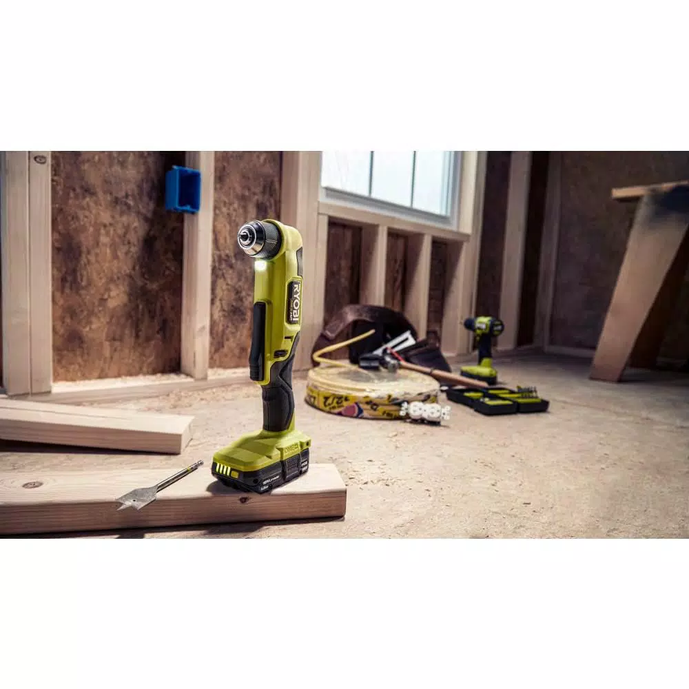 RYOBI ONE+ HP 18V Brushless Compact Impact Driver and Right Angle Drill Combo Kit with (2) 1.5 Ah Batteries