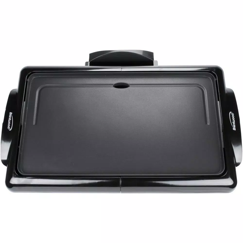 Brentwood Appliances 1400W Nonstick Electric Griddle with Warming Drawer, 200 sq. in., Black