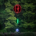 Alpine Corporation 3-Tier Hanging Christmas Ornaments with Chasing LED Lights, Indoor/Outdoor thumbnail 2