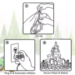 Costway 7 ft. Inflatable Christmas Tree with Santa, Puppy, and LED Lights - Outdoor Holiday Decor thumbnail 3