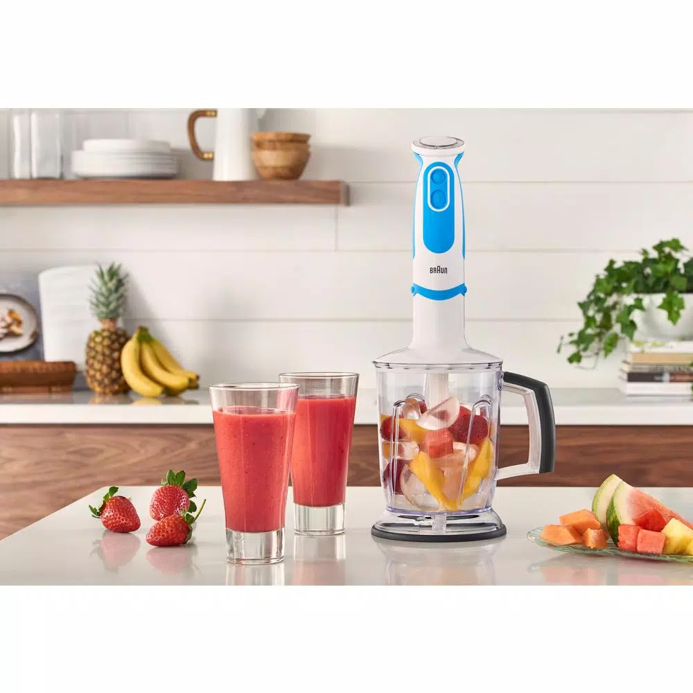 Braun MultiQuick 21-Speed White Spiralizer and Hand Blender Set with 5-Cup Chopper and Blender