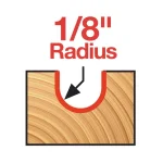 Diablo 1/8 in. Carbide Round Nose Router Bit, 1/4 in. Shank thumbnail 2