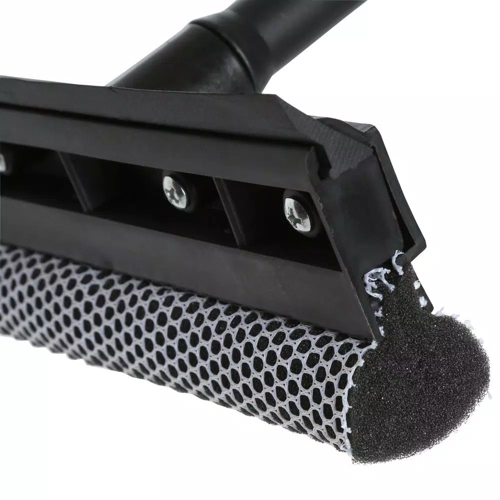 HDX 8 in. Auto Window Squeegee with 16 in. Plastic Handle and Heavy-Duty Mesh Scrubber