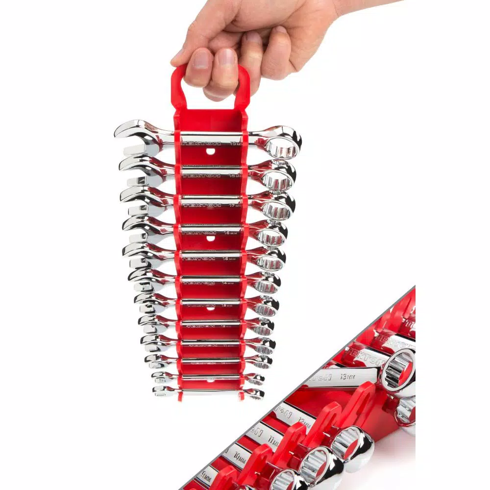 TEKTON 12-Piece Metric Stubby Combination Wrench Set, 8-19 mm