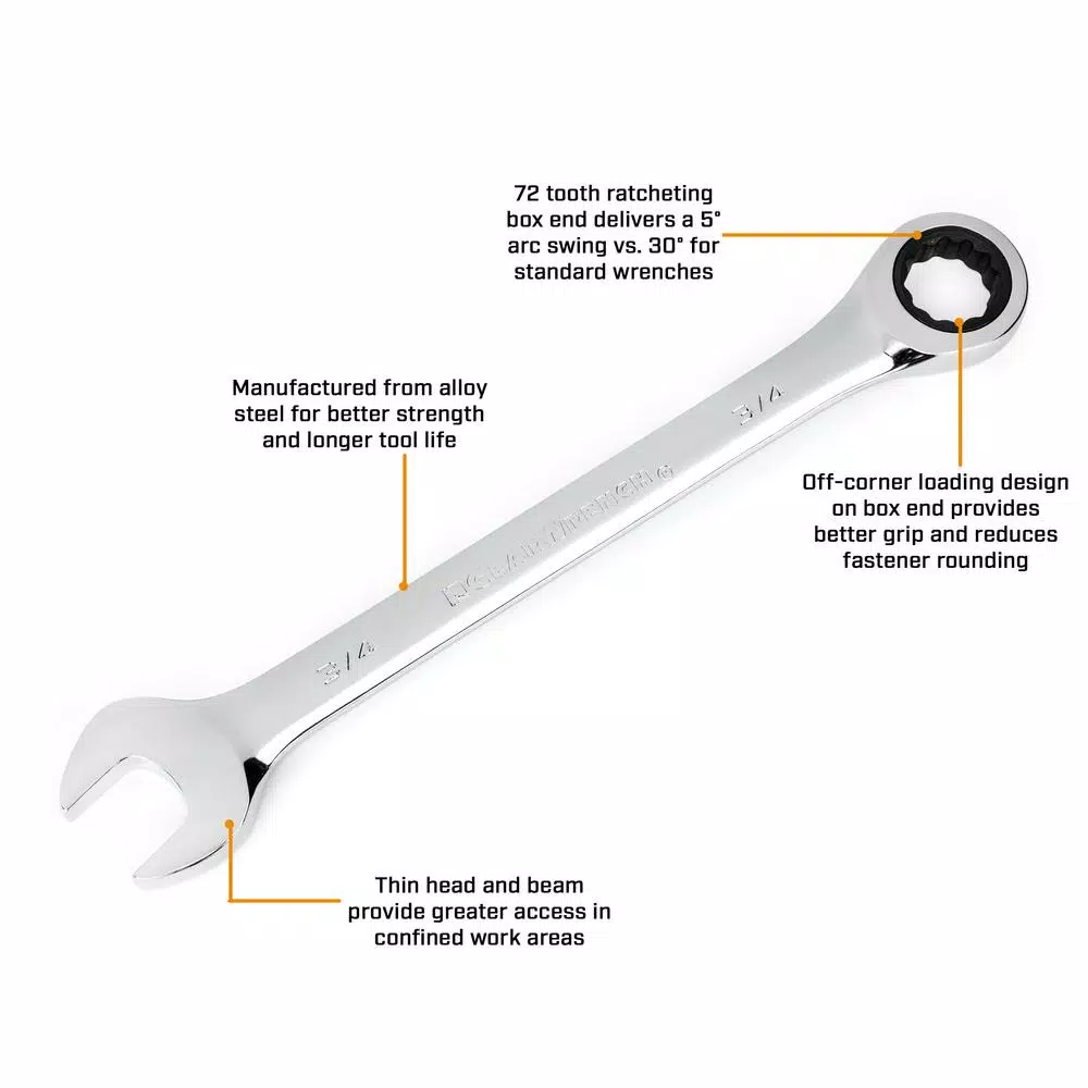 GearWrench 4-Piece Metric Combination Ratcheting Wrench Set