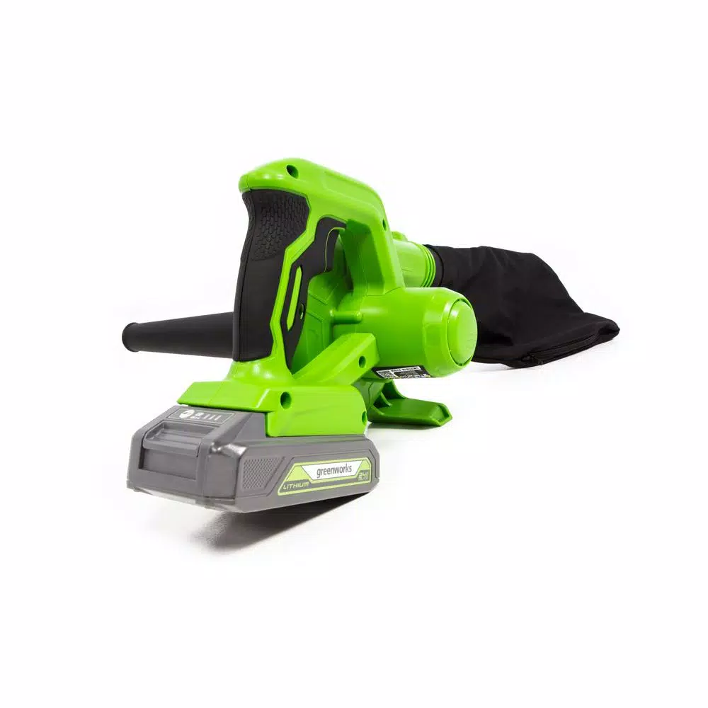 Greenworks 24V Cordless Handheld Blower and Vacuum Kit with 2.0 Ah USB Battery and Charger