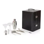 Picnic Time Manhattan Portable Cocktail Set with Leatherette Case and Martini Glasses thumbnail 1