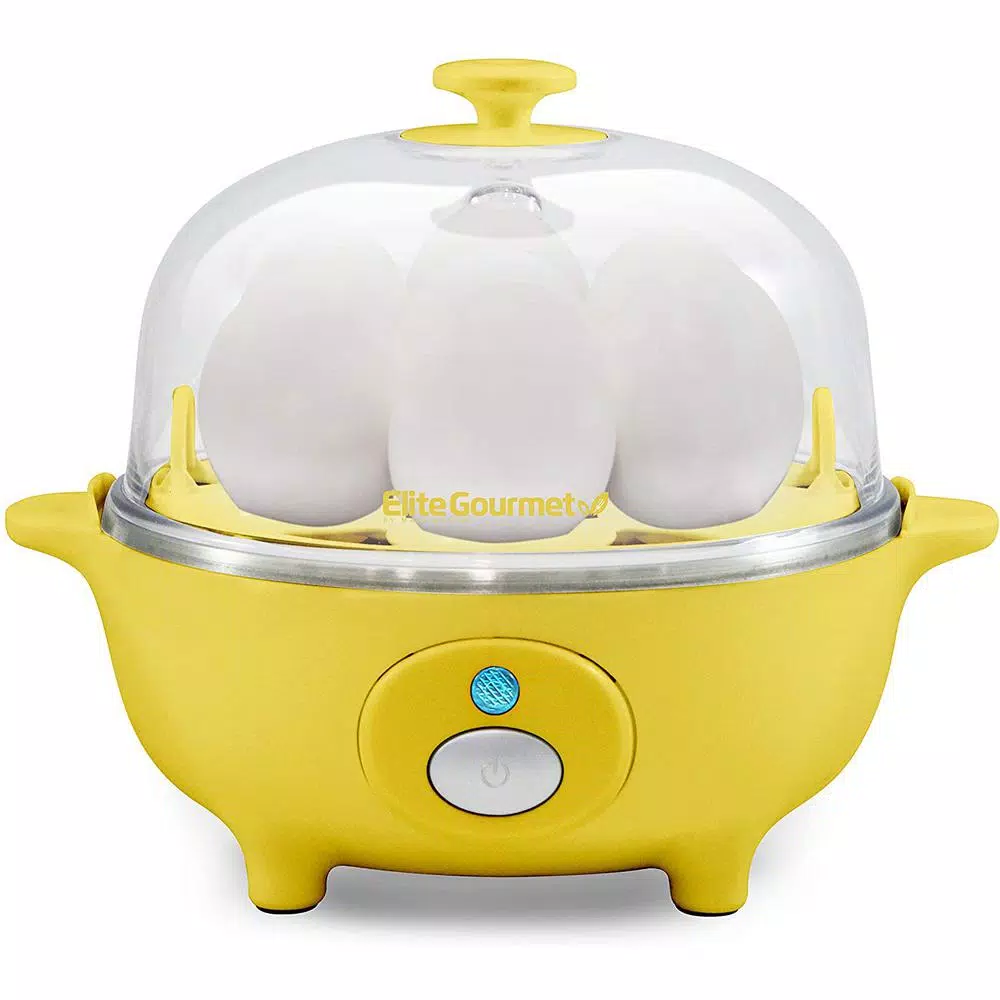 Maximatic 7-Egg Automatic Easy Egg Cooker with Poaching Tray - Yellow