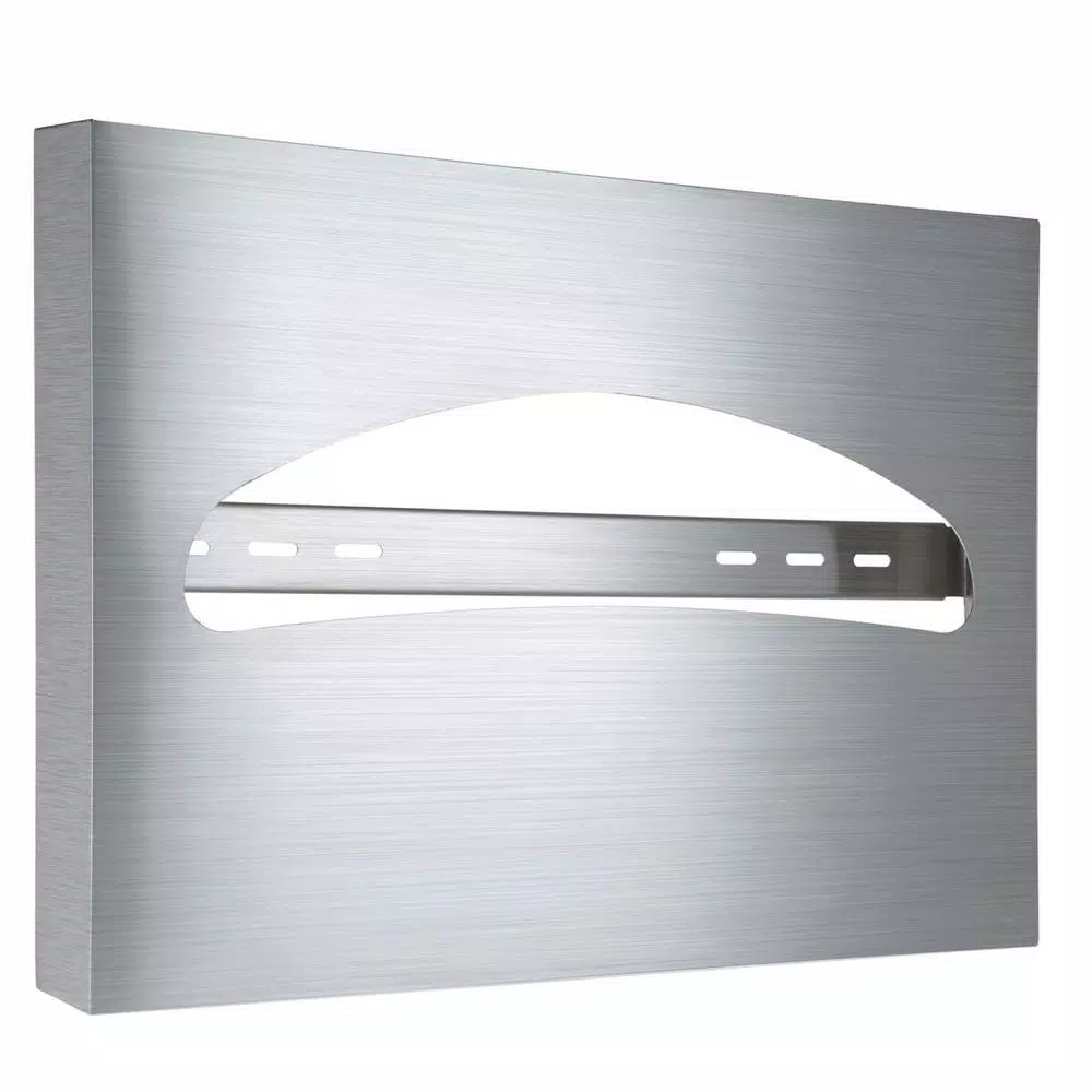 Alpine Industries Stainless Steel Brushed Half-Fold Toilet Seat Cover Dispenser
