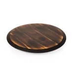 Picnic Time Acacia Wood Lazy Susan Rotating Serving Tray with 1" Chalkboard Rim thumbnail 1