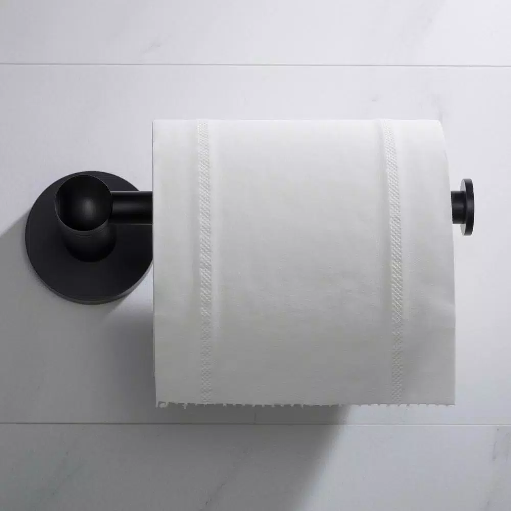 KRAUS Elie Matte Black Solid Brass Toilet Paper Holder