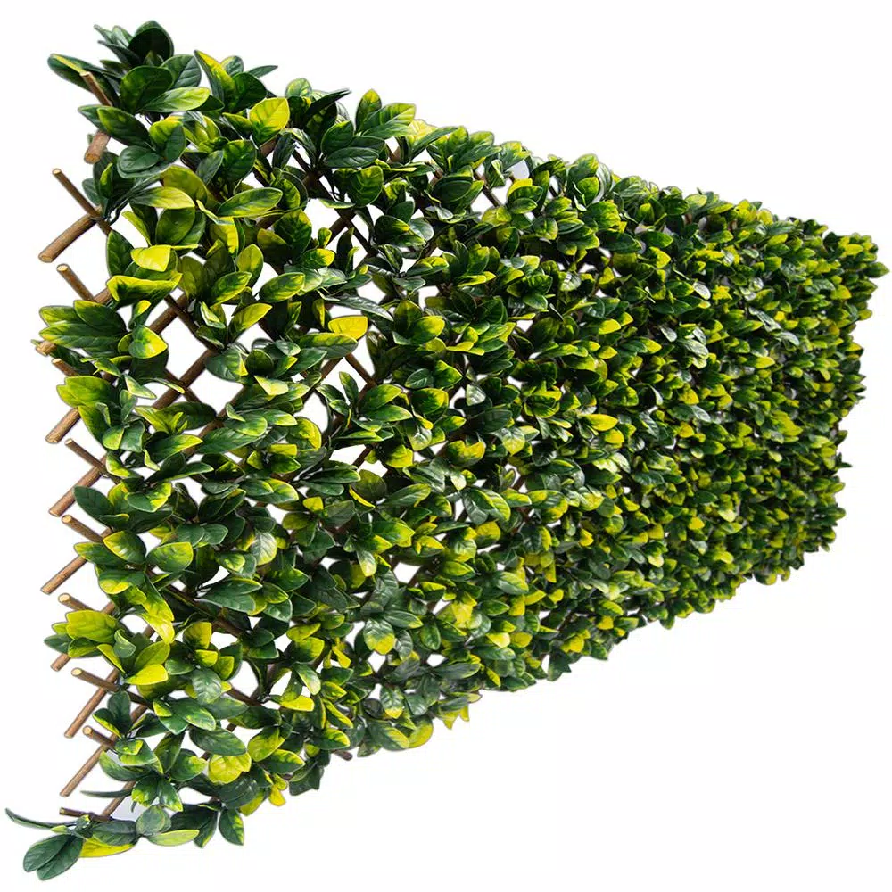 Greensmart Decor 40 in. x 80 in. Artificial Lemon Leaf Lattice Privacy Screen