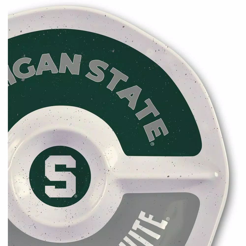 Magnolia Lane Michigan State NCAA Officially Licensed 15 in. Melamine Chip and Dip Server