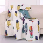 Greenland Home Fashions Dream Catcher Multicolored Quilted Cotton Throw, Southwestern Reversible Feather Print thumbnail 1