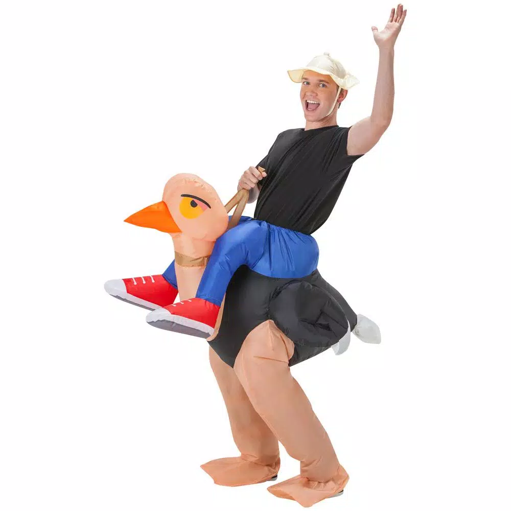 Gemmy Adult Inflatable Ollie Ostrich Costume - Funny Halloween Inflatable Costume