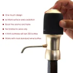 MegaChef One-Touch Portable Electric Wine Aerator and Dispenser - Light Gold thumbnail 2