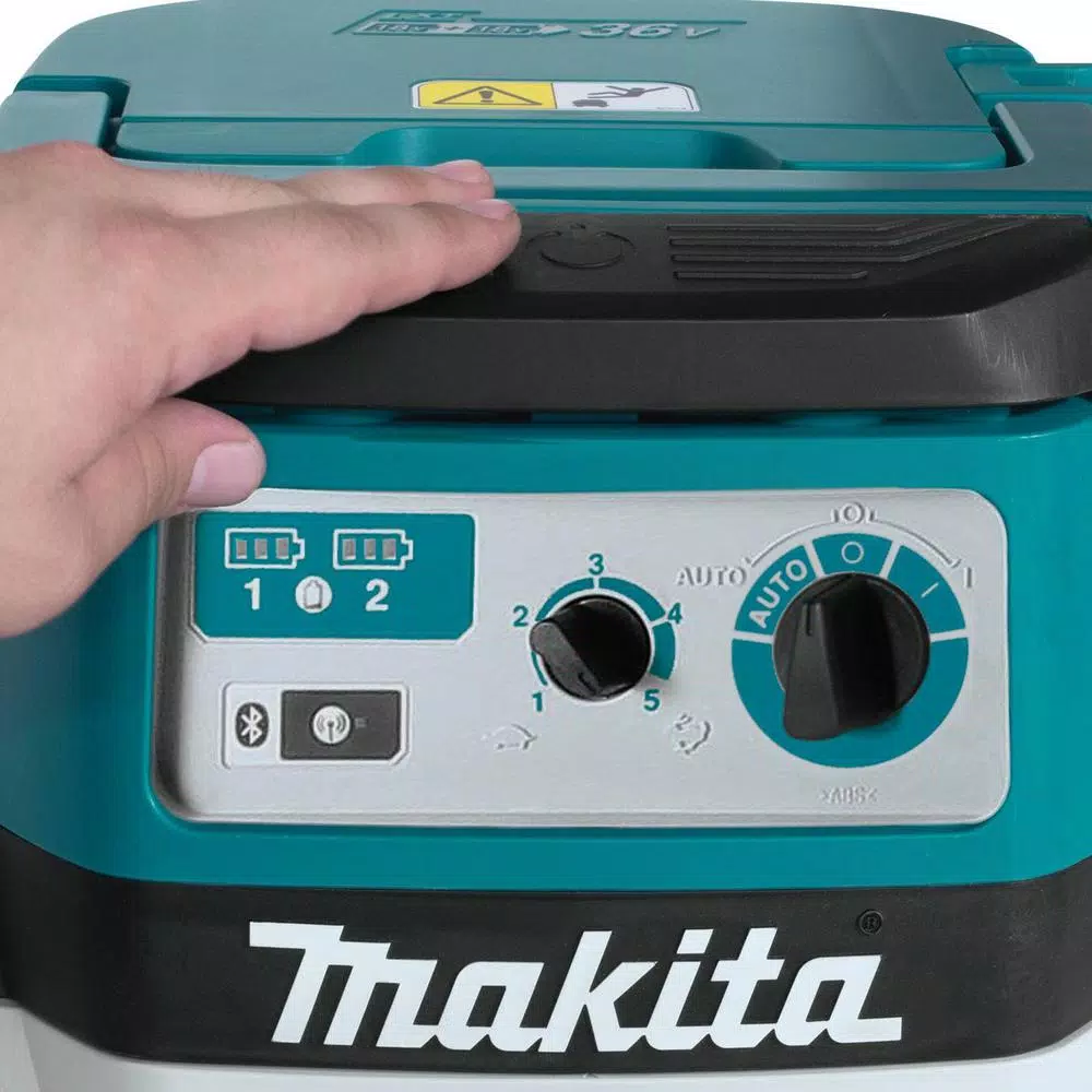 Makita XCV08Z 18V X2 LXT (36V) Brushless Cordless 2.1 Gal. HEPA Dry Dust Extractor with AWS, Tool Only