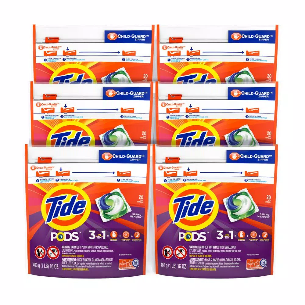 Tide PODS Spring Meadow Laundry Detergent Pods, 20-Count (6-Pack)