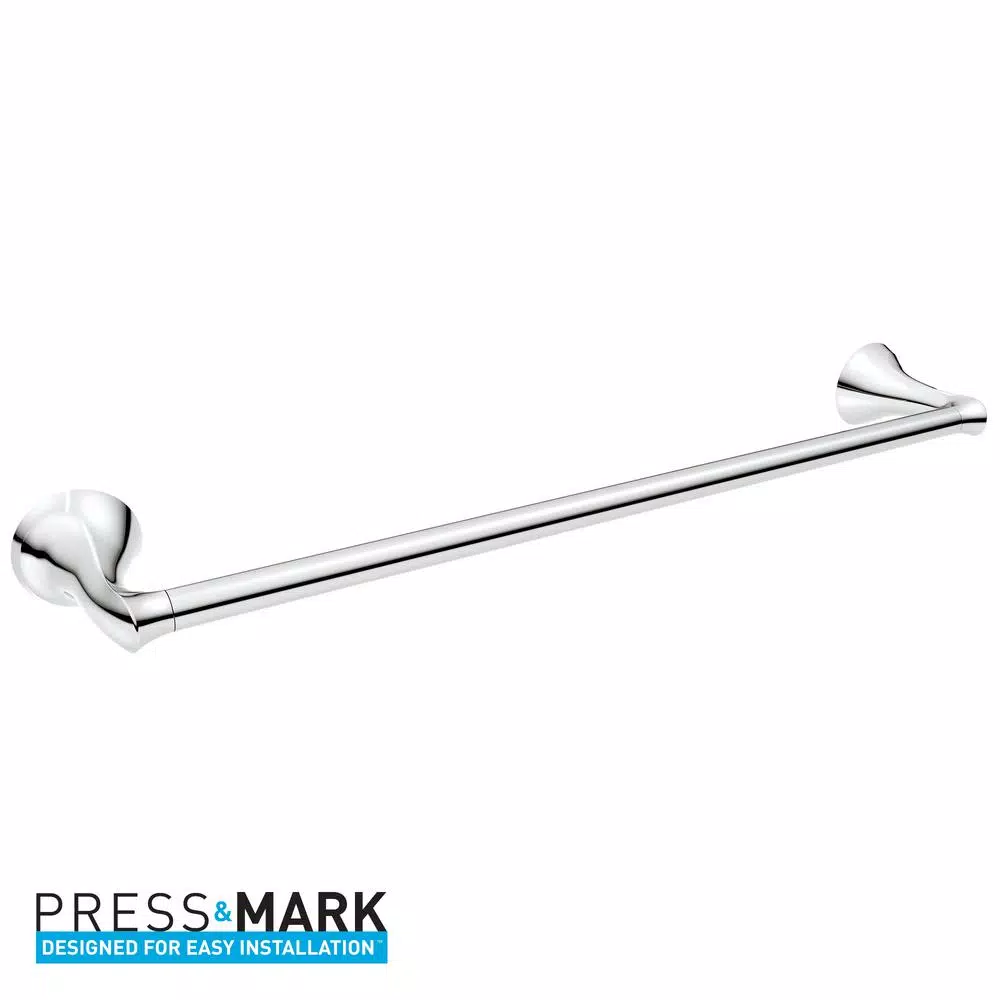 MOEN Darcy 24 in. Chrome Towel Bar - Modern Zinc Single Towel Bar