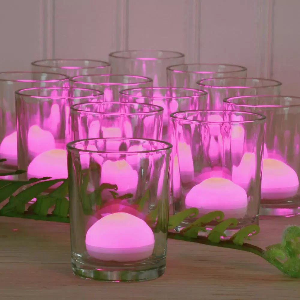 LUMABASE Pink Floating Blimp LED Lights, Waterproof Battery Operated Decorative Lights (12-Count)