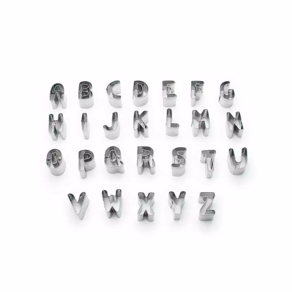 Fox Run 26-Piece Alphabet Cookie Cutter Set - Stainless Steel Letter Cutters