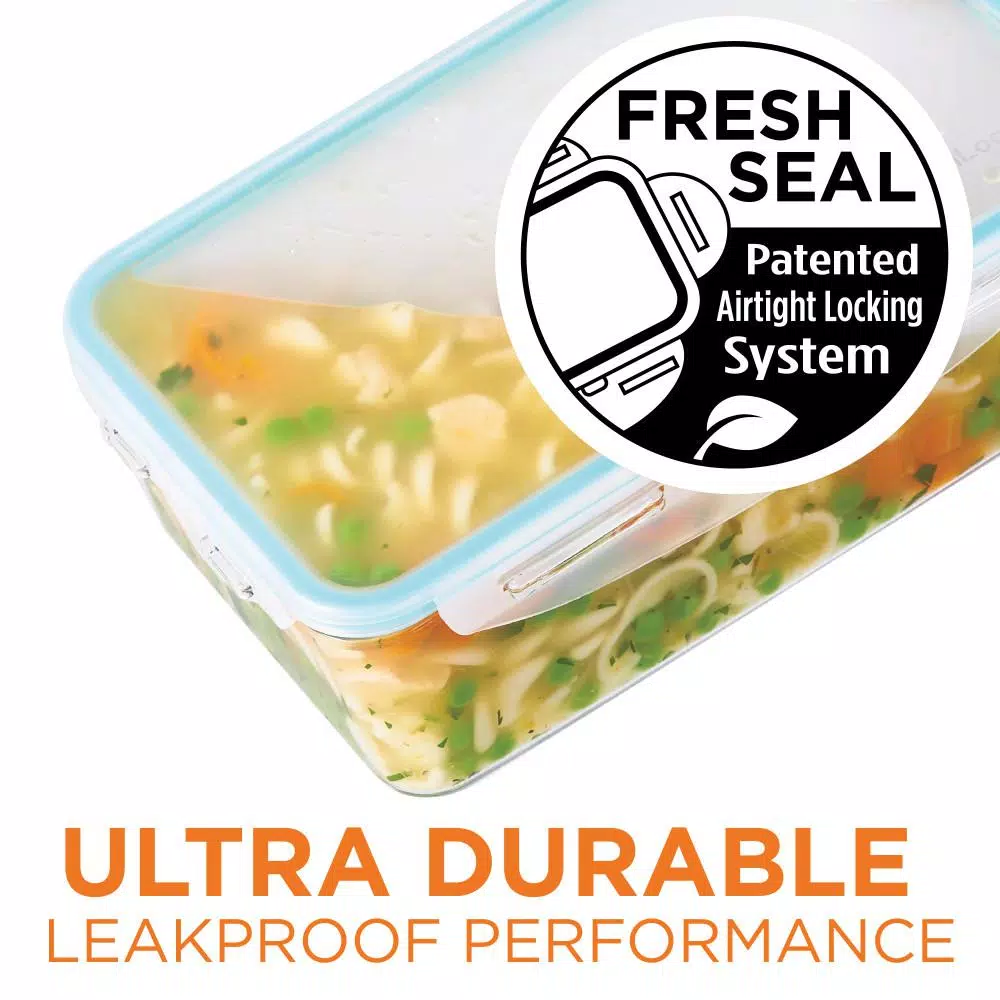 Lock & Lock Purely Better 132 oz Rectangular Food Storage Container, Tritan Plastic, Clear