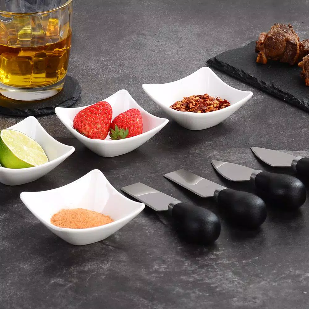 MALACASA 2.95-Inch White Porcelain Ramekins Set of 4, Ceramic Small Serving Bowls