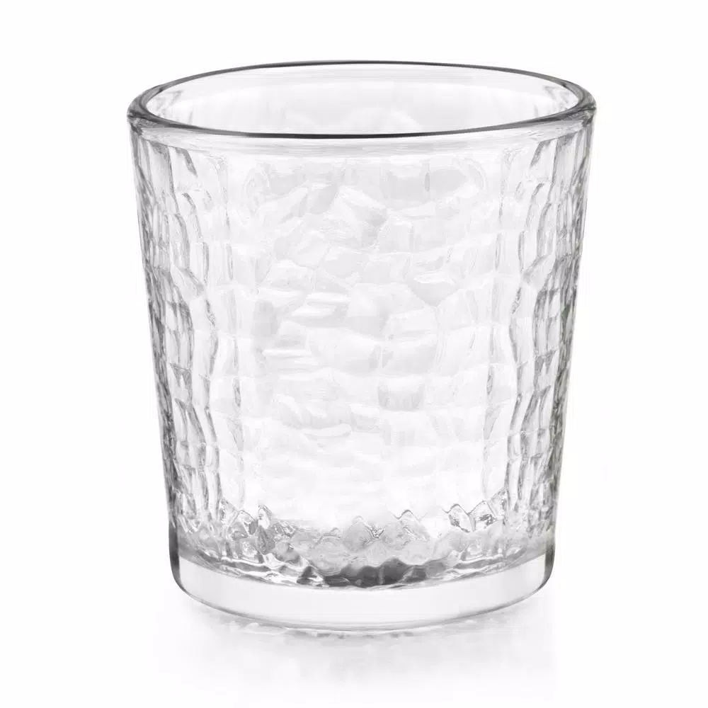 Libbey Frost 16-Piece Clear Glass Drinkware Set with Crackle Texture
