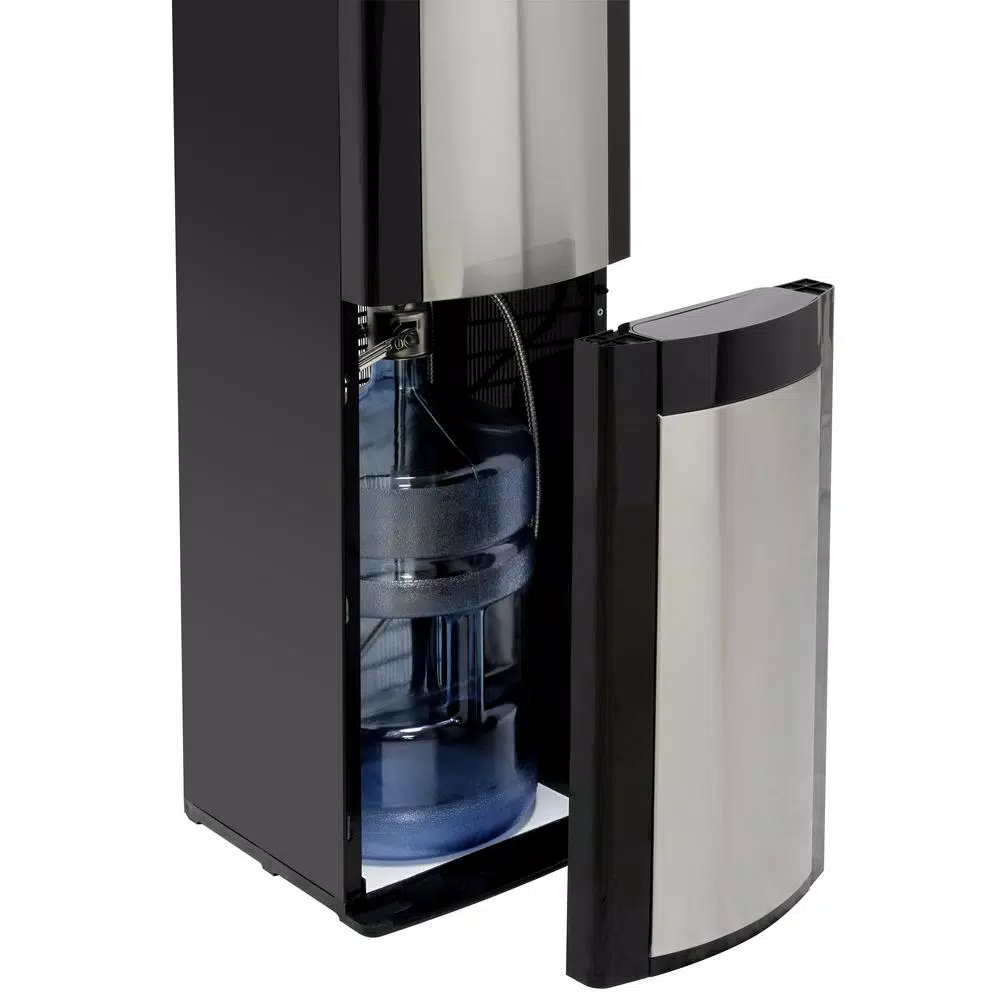 Vitapur Bottom Loading Water Cooler Dispenser with Kettle Feature, Hot/Room/Cold, Stainless Steel & Black