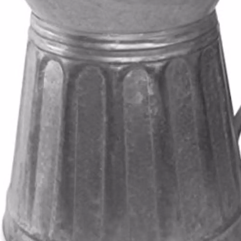 Benzara Vintage Style Gray Galvanized Metal Milk Pitcher - Rustic Kitchen Canister