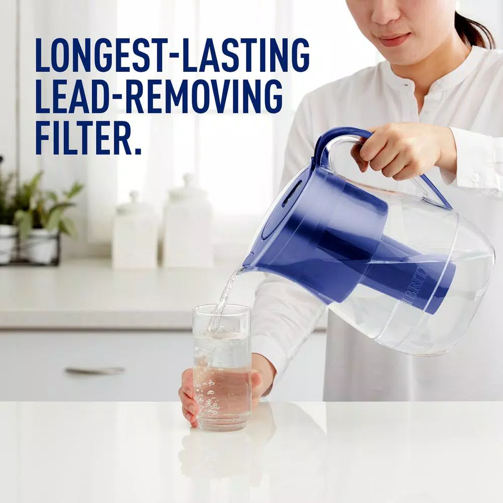 Brita Monterey 10-Cup Water Filter Pitcher with Longlast Filter, Blue