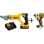 DEWALT 20V MAX Cordless 14-Gauge Swivel Head Double Cut Shears & Brushless Impact Driver Combo Kit thumbnail 1