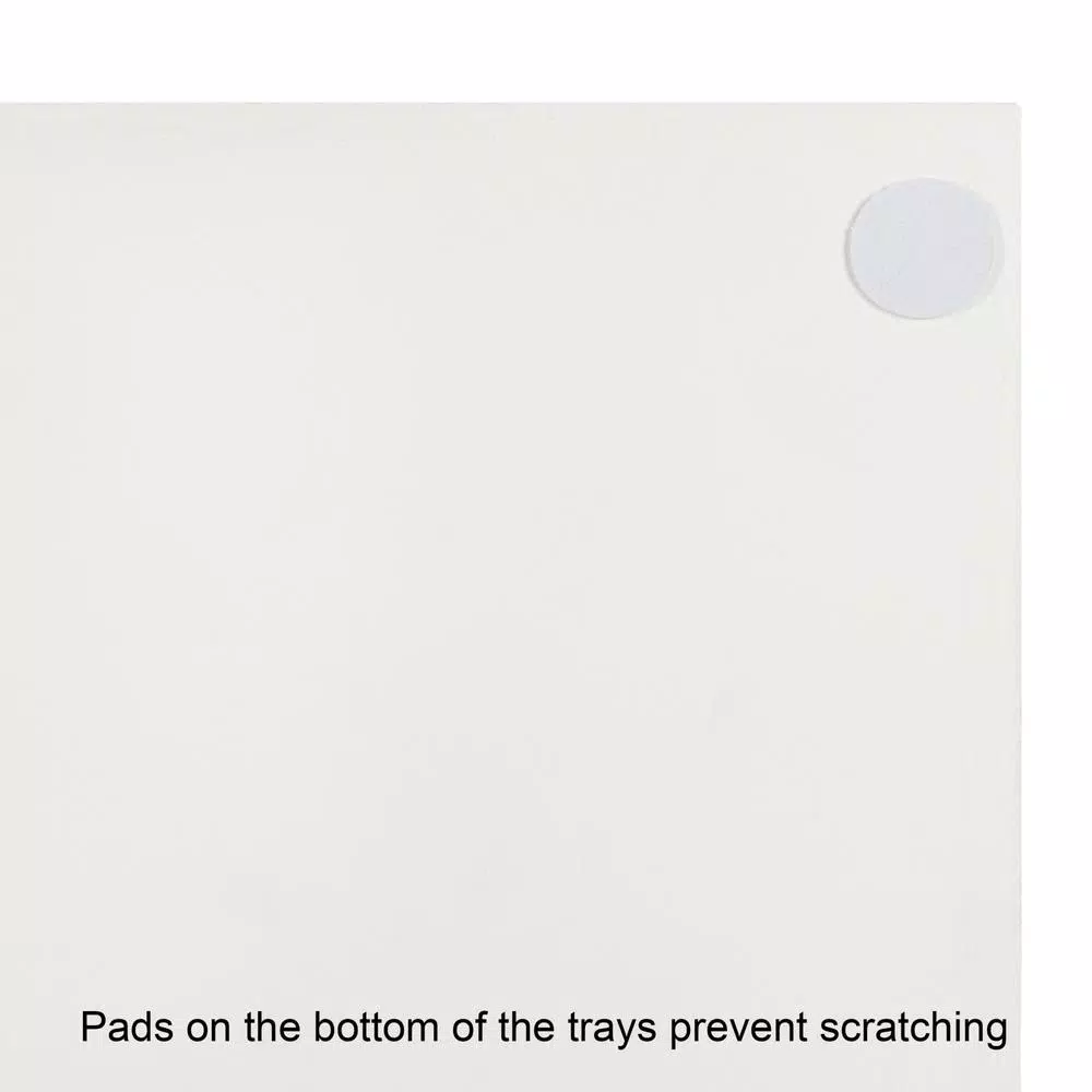 Kate and Laurel Lipton 16 in. White and Gold Decorative Wood Tray with Metal Handles