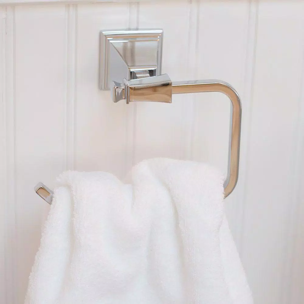 Speakman Rainier Polished Chrome Towel Ring - Square Design Hand Towel Holder