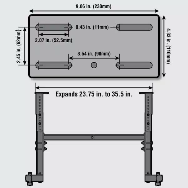 WEN Height and Length Adjustable Steel Lathe Stand, 225 lb. Capacity